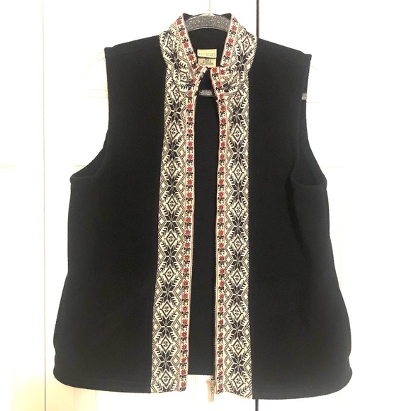 🔥 L.L. Bean Nordic Black Vest M - Picture 3 of 9